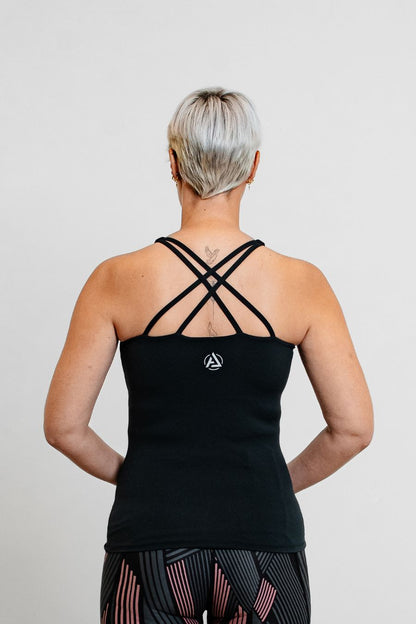 Second Skin Strappy Vest - Black