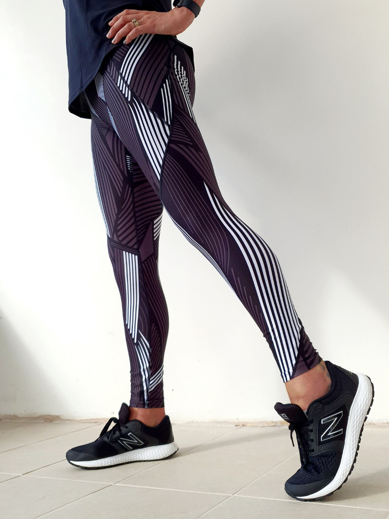 RISE Leggings Black and White Stripe – Amazing Jane Activewear