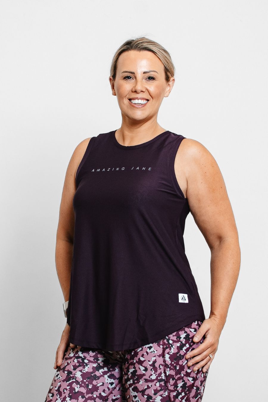 Marie Tie Back Active Tank -  Plum