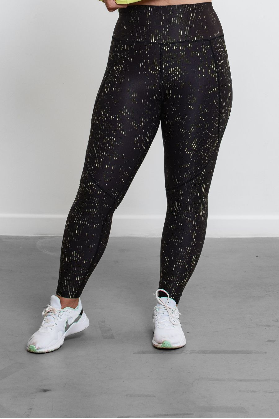 RISE Leggings Lime and Black Dash